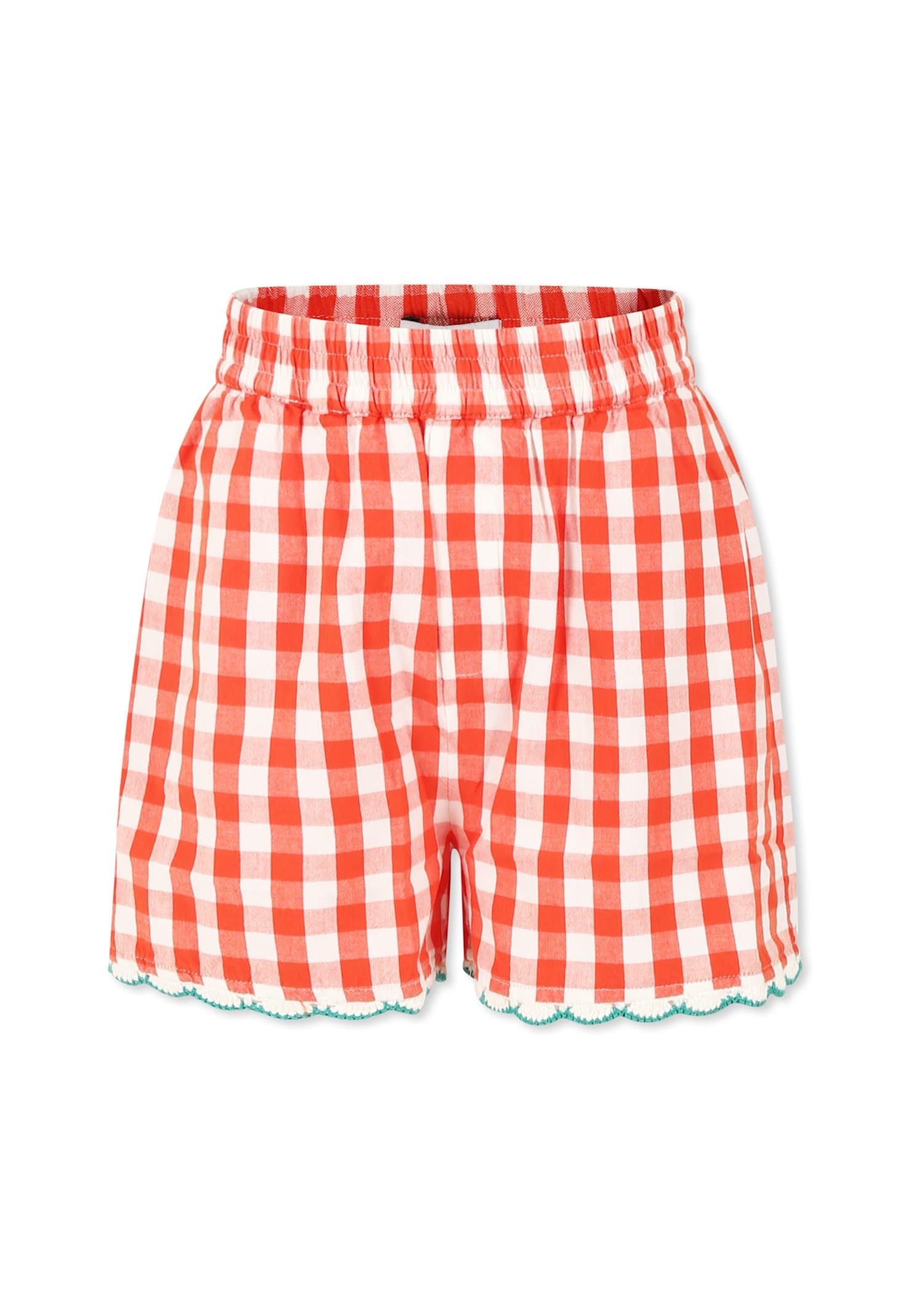 stella mccartney kids red shorts for girl with strawberries