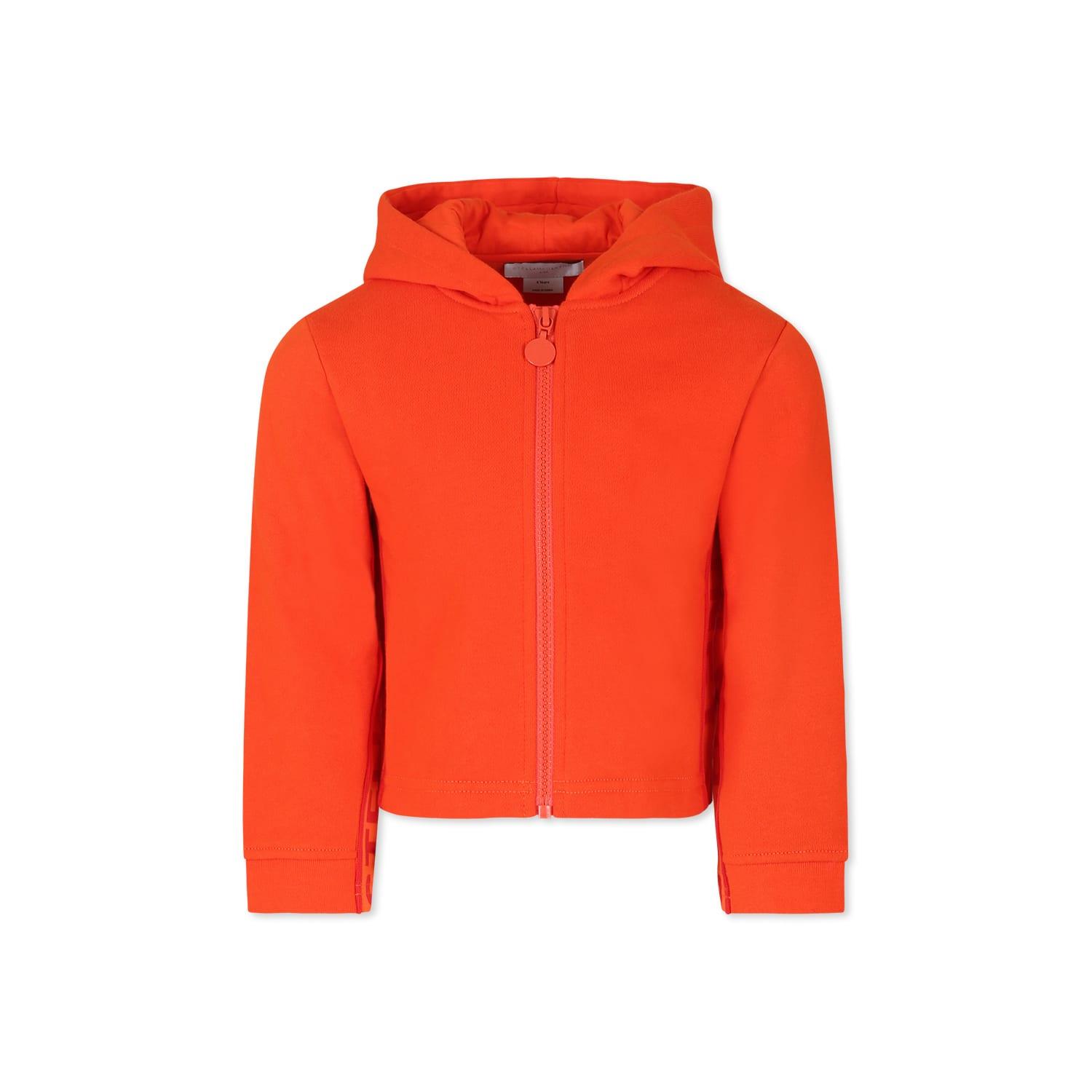 stella mccartney kids red sweatshirt for girl with logo