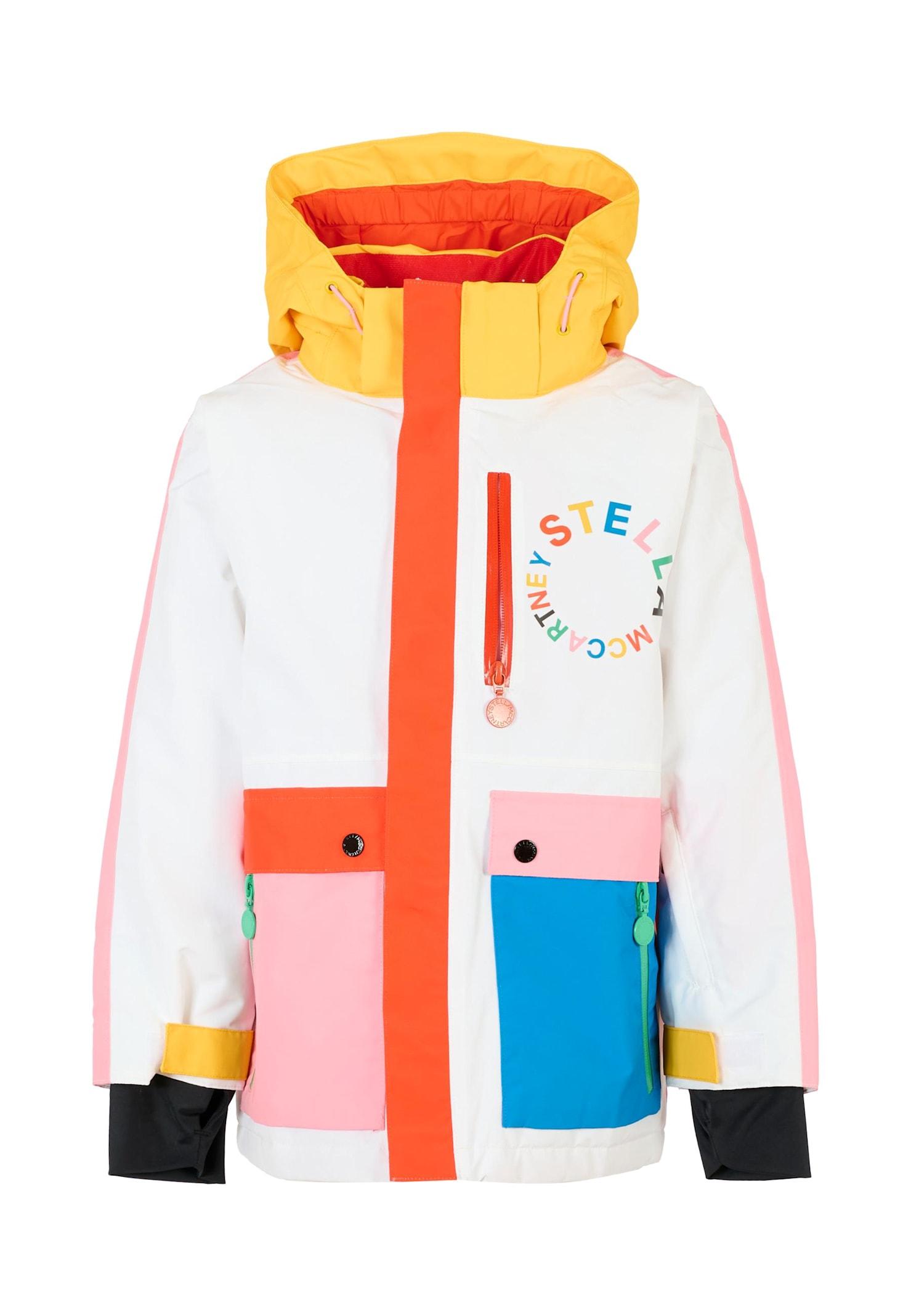 stella mccartney kids white snkow jacket for girl with logo