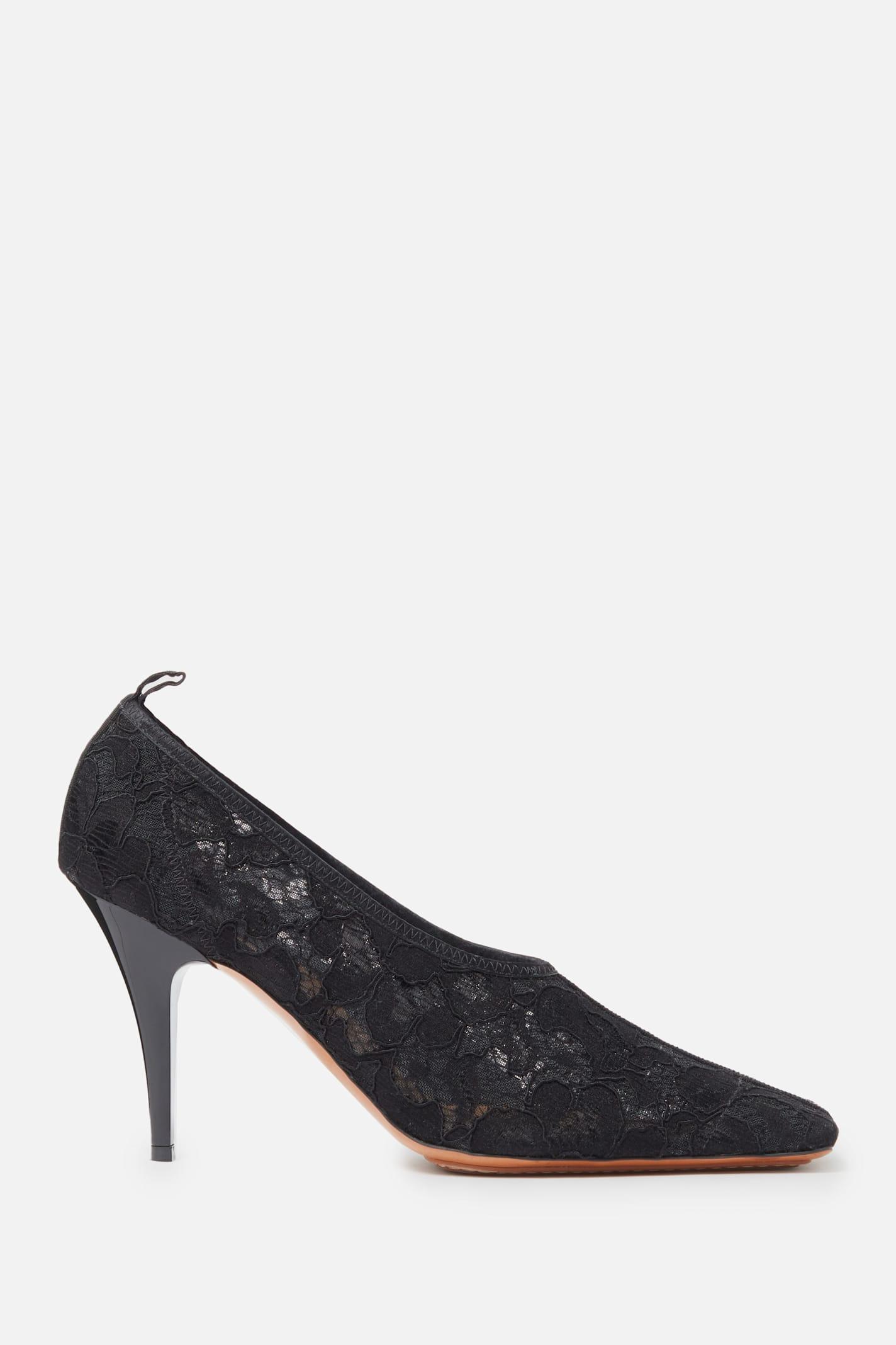 stella mccartney lace pumps with stiletto heel and squared toe