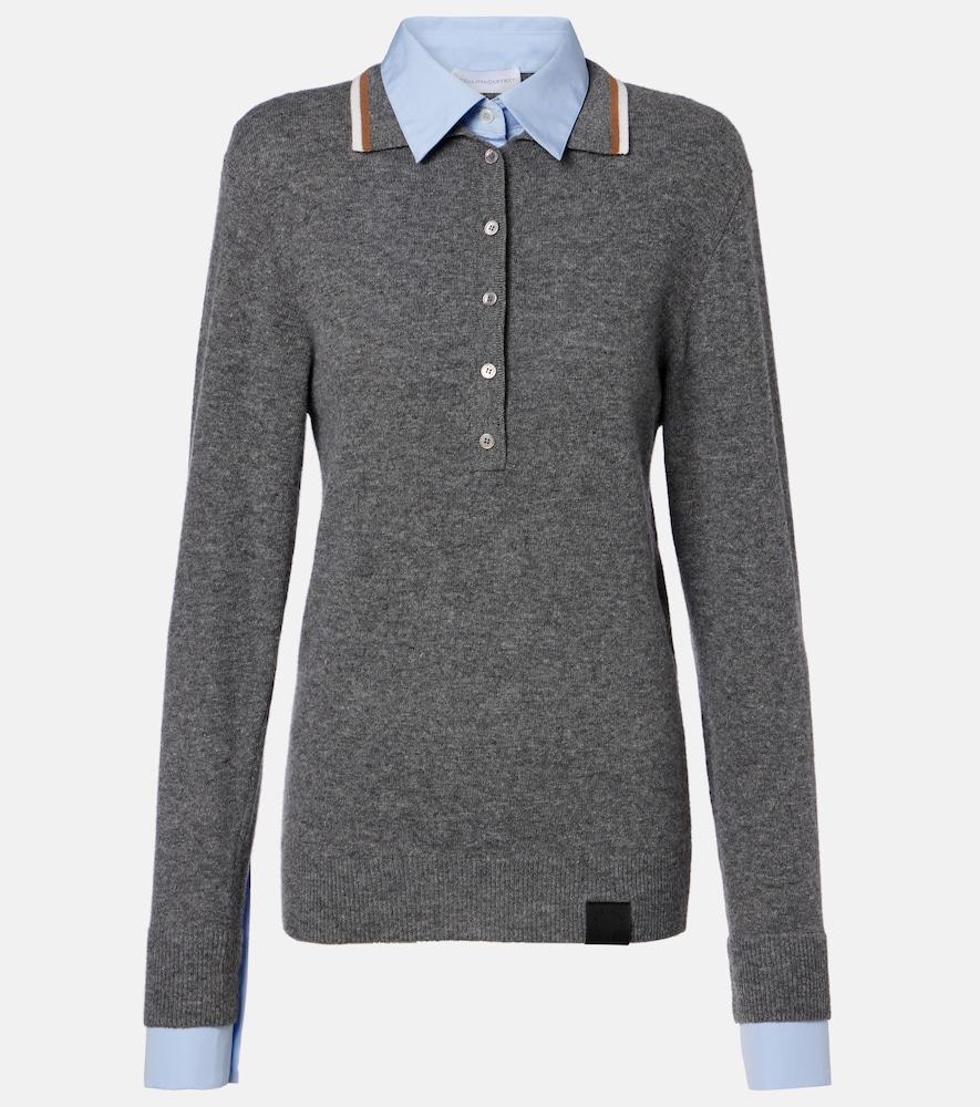 stella mccartney layered virgin wool polo sweater