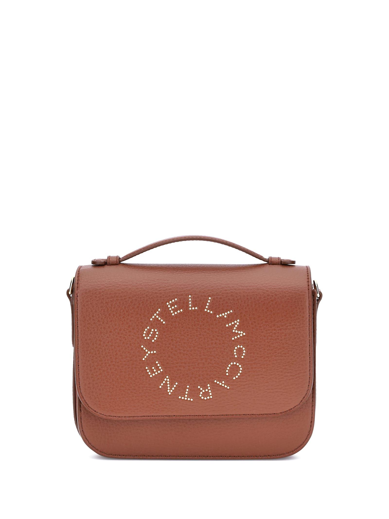 stella mccartney logo flap bag eco embossed grainy alter