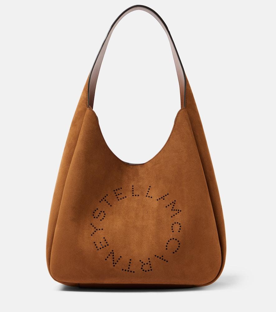 stella mccartney logo large faux suede tote bag