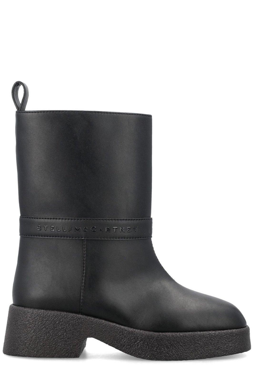 stella mccartney logo lettering pull-on ankle boots