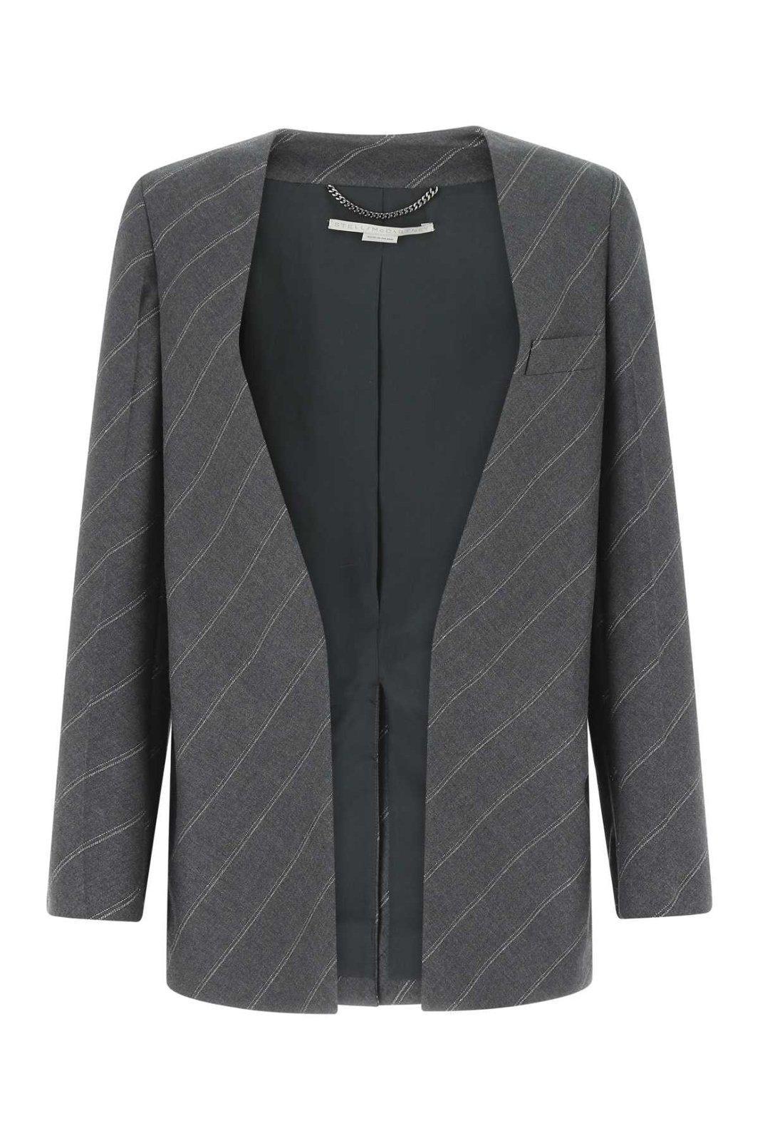 stella mccartney logo-printed striped blazer