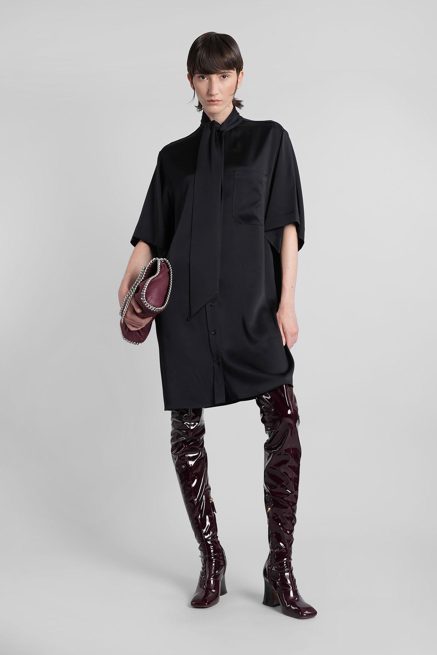 stella mccartney long dress in black acetate