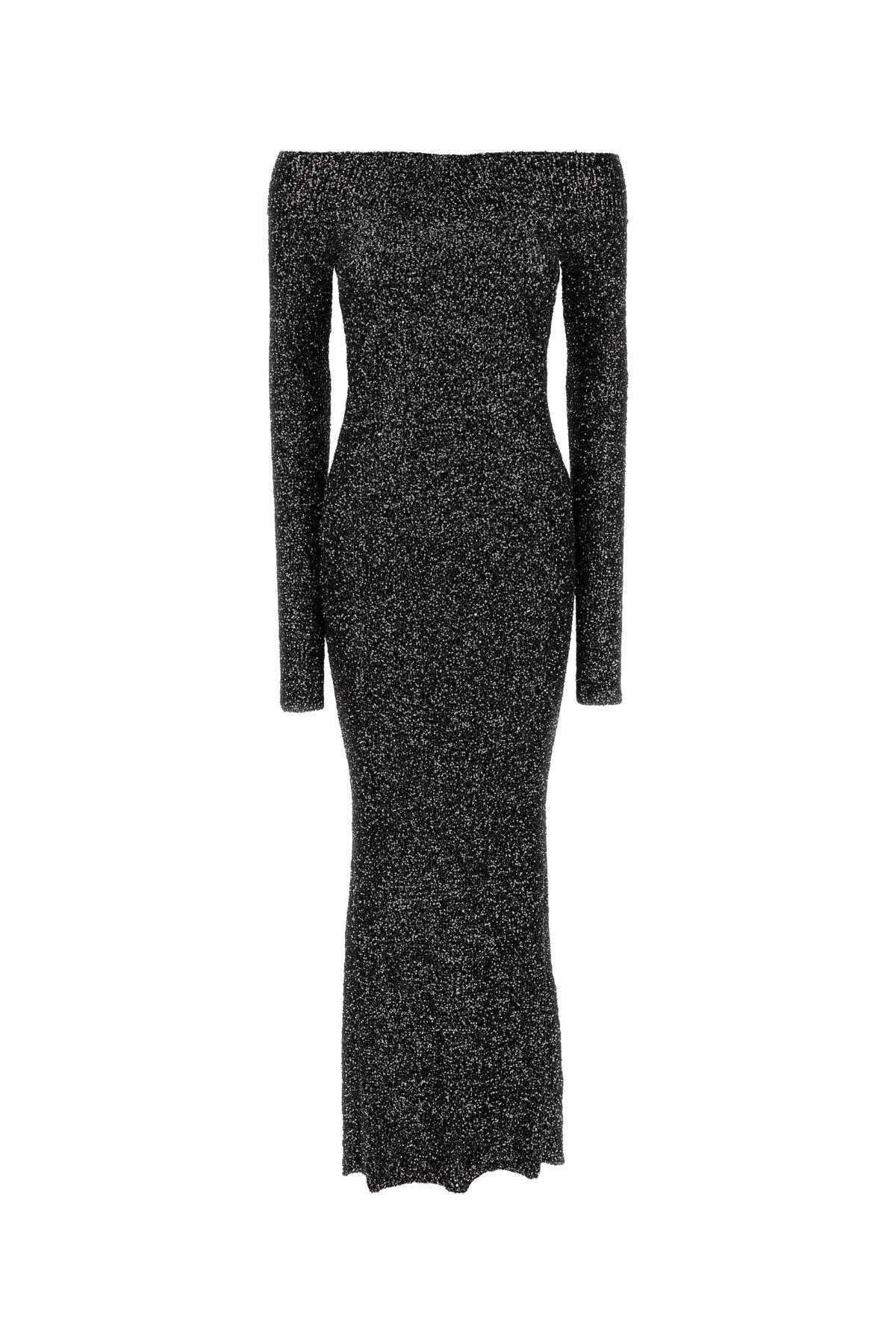 stella mccartney long off-shoulder dress with sequins