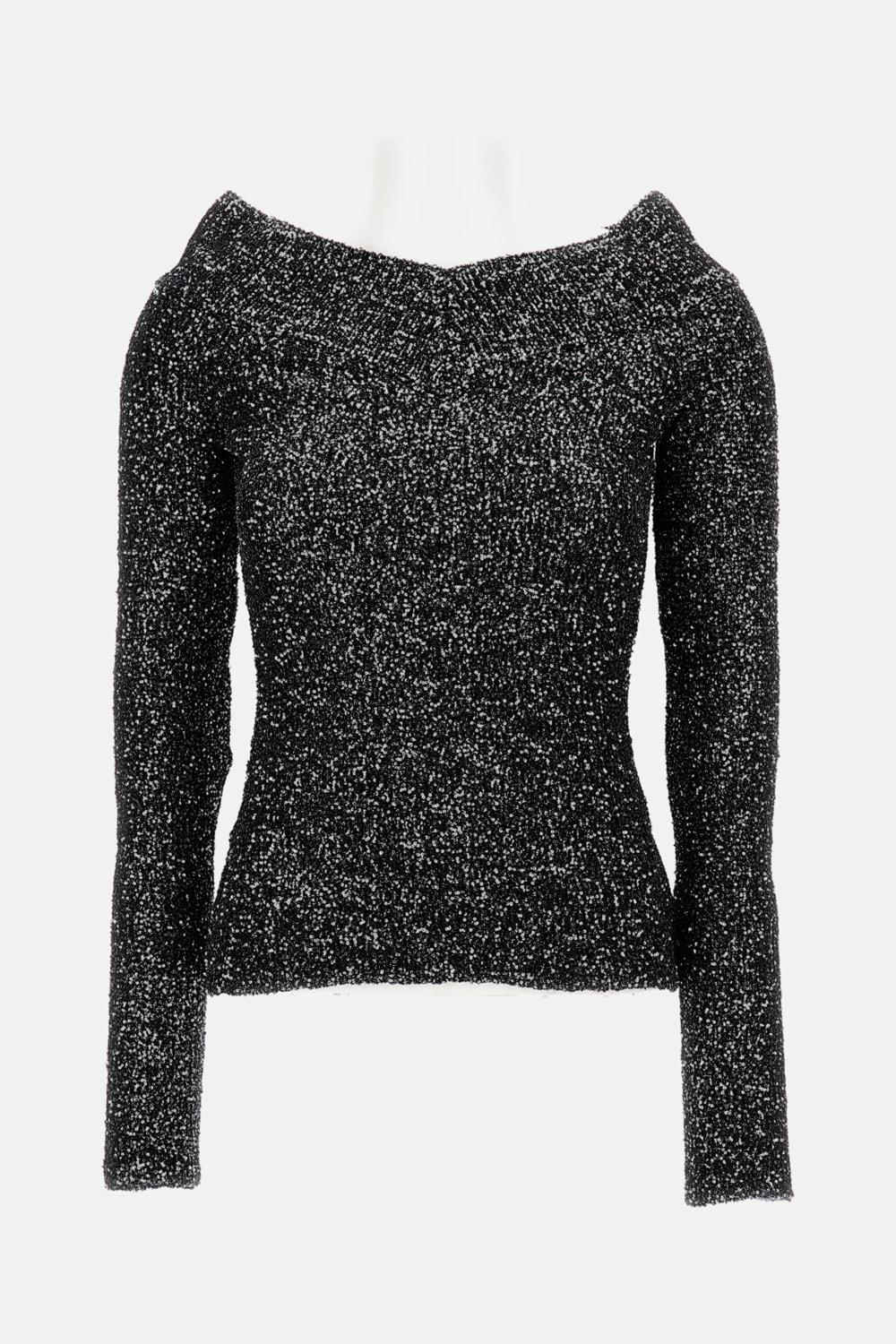 stella mccartney long-sleeve sparklinh top with sequins
