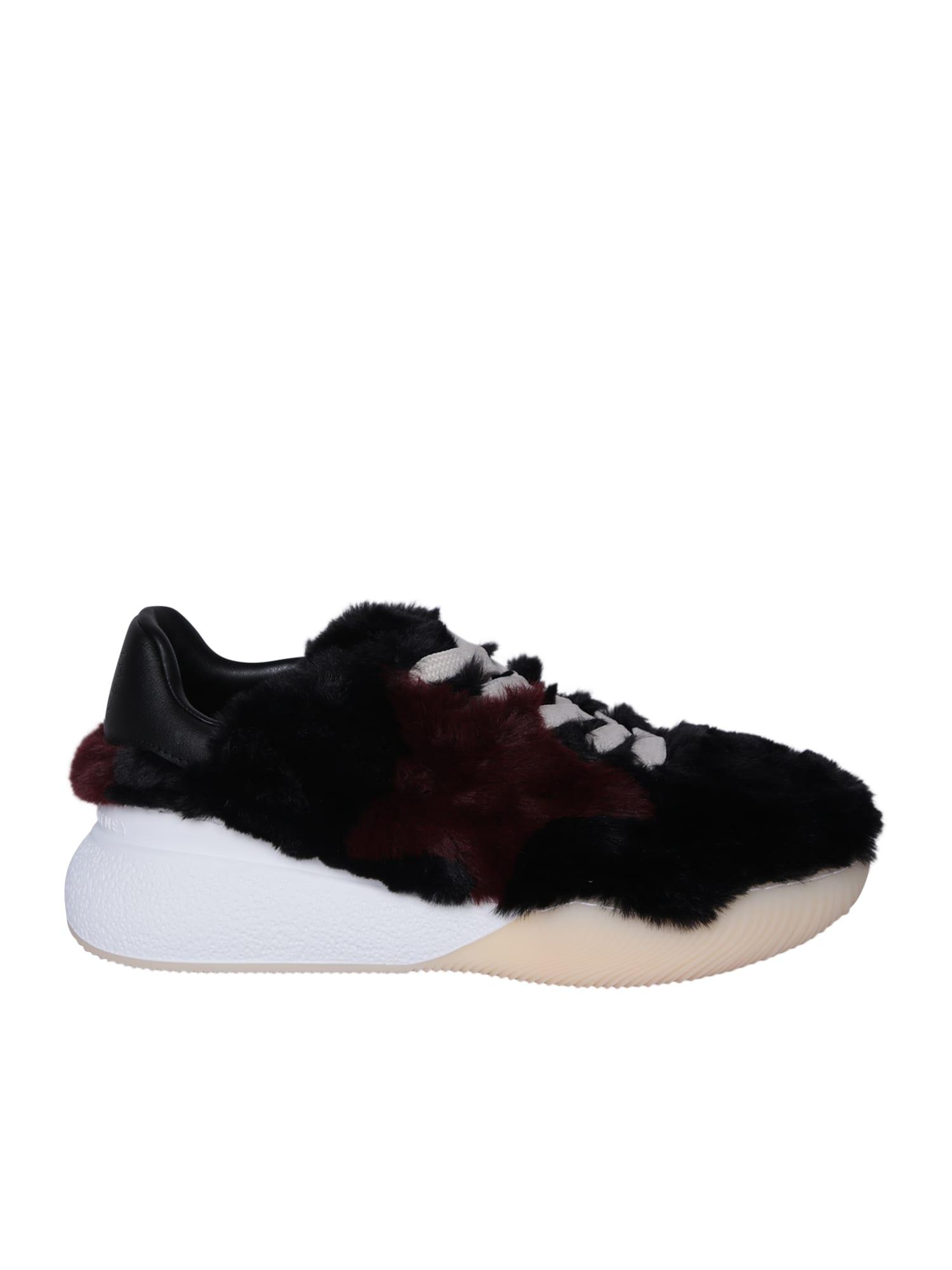 stella mccartney loop black/ bordeaux sneakers