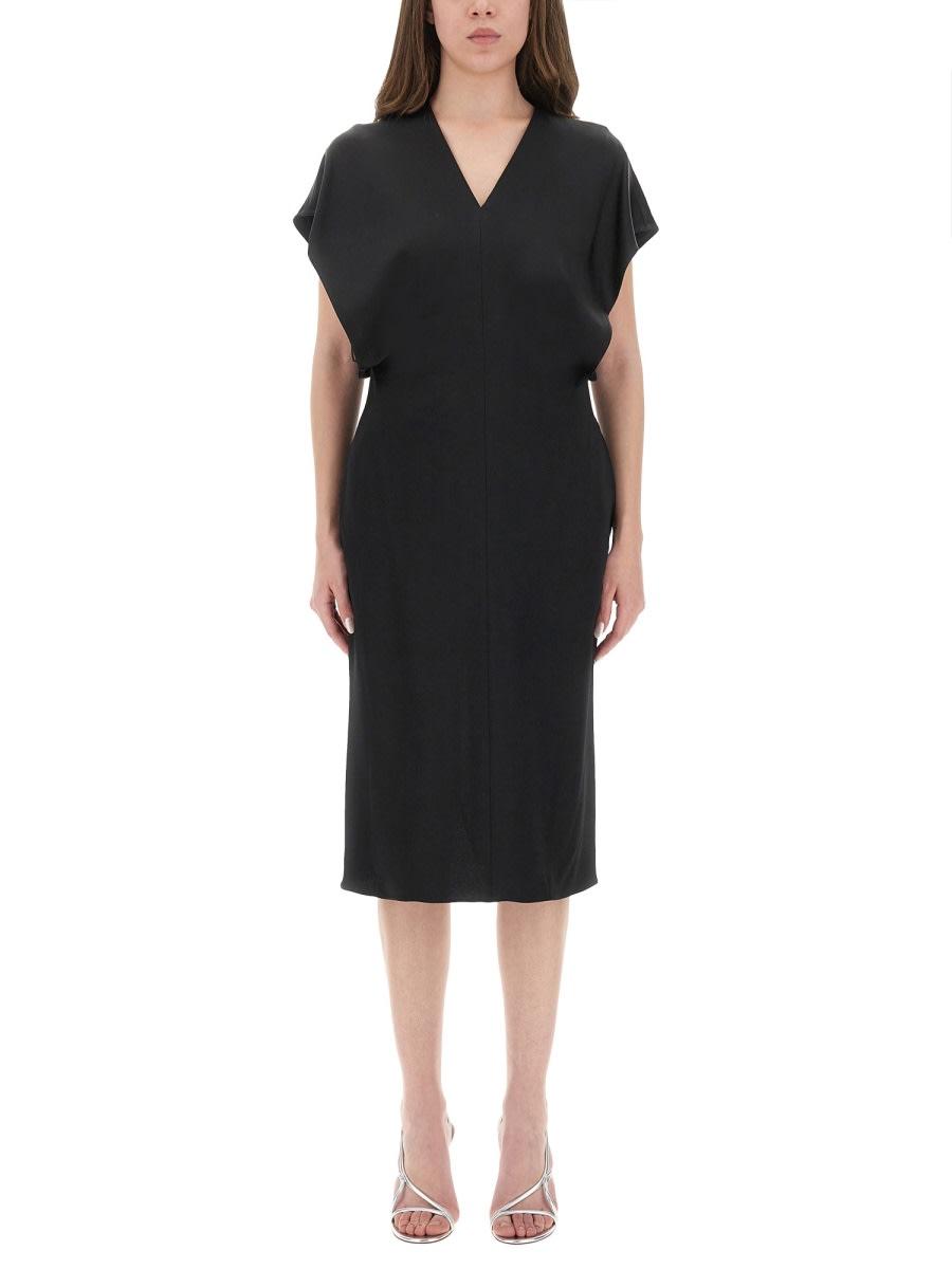 stella mccartney midi dress with wing sleeves