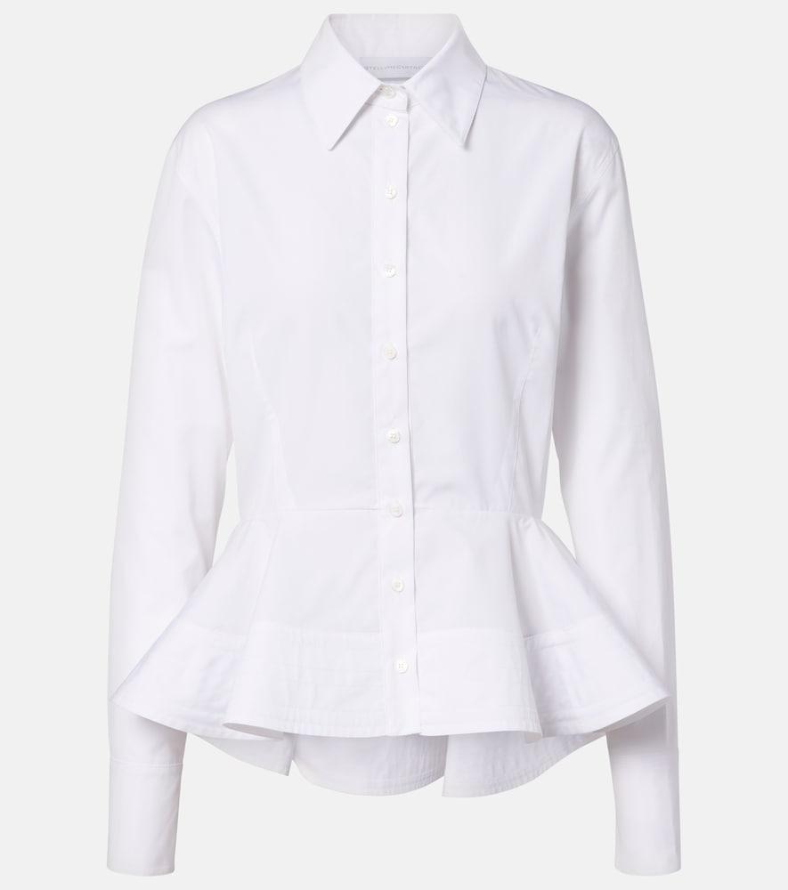 stella mccartney peplum cotton poplin shirt