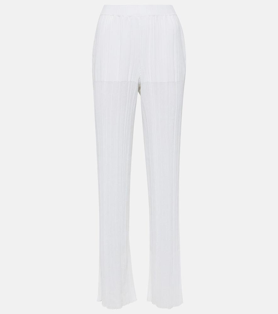 stella mccartney pleated knit straight pants