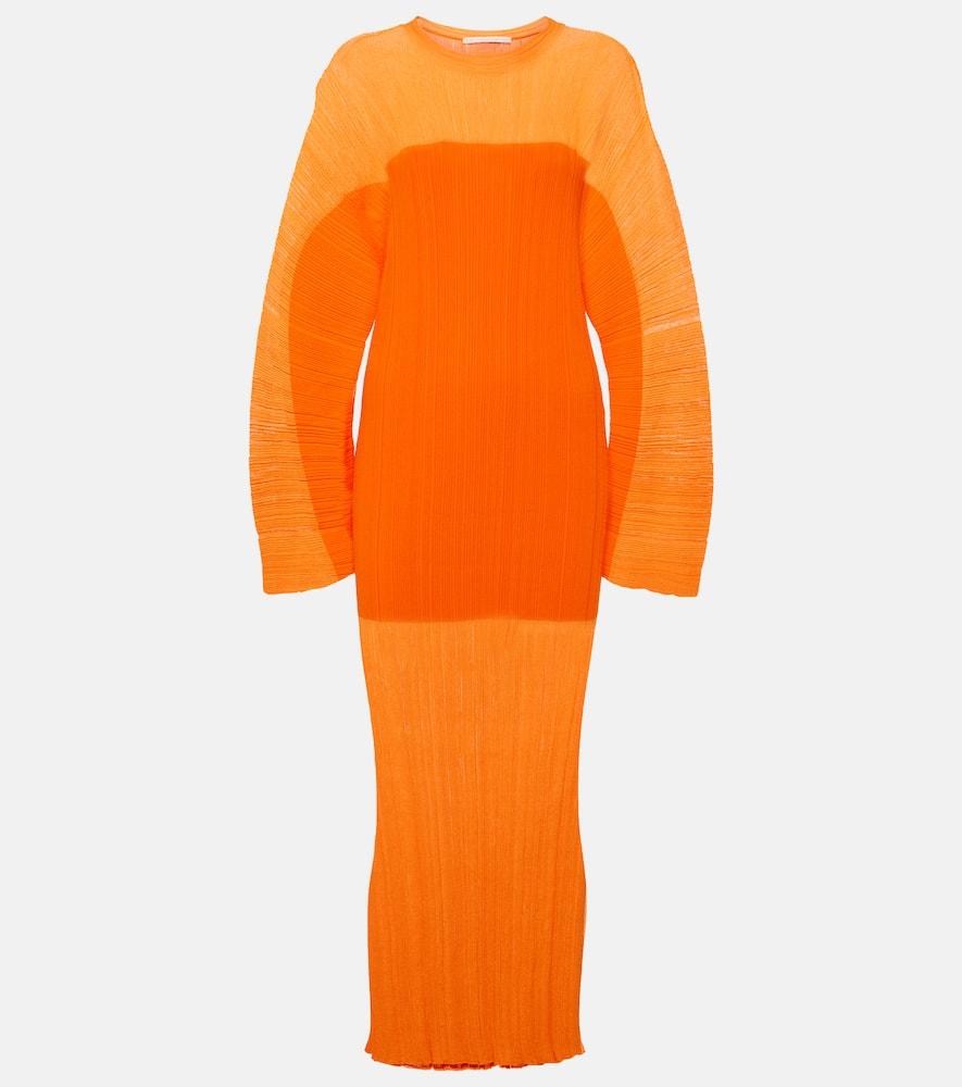 stella mccartney plissé midi dress