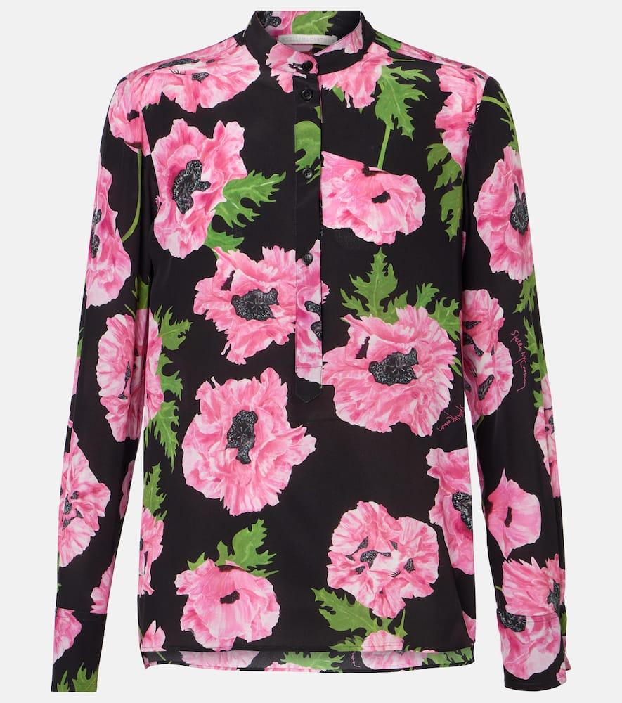 stella mccartney poppy floral silk shirt