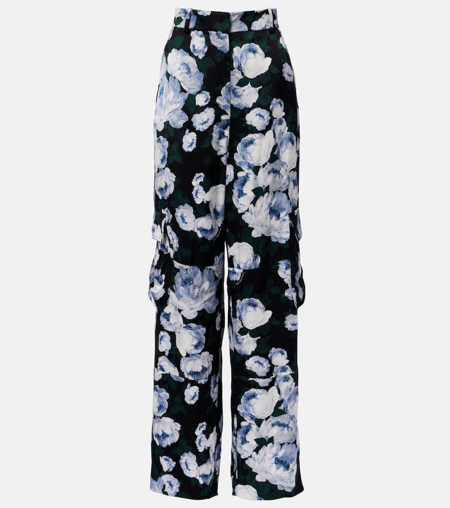 stella mccartney printed satin pajama pants