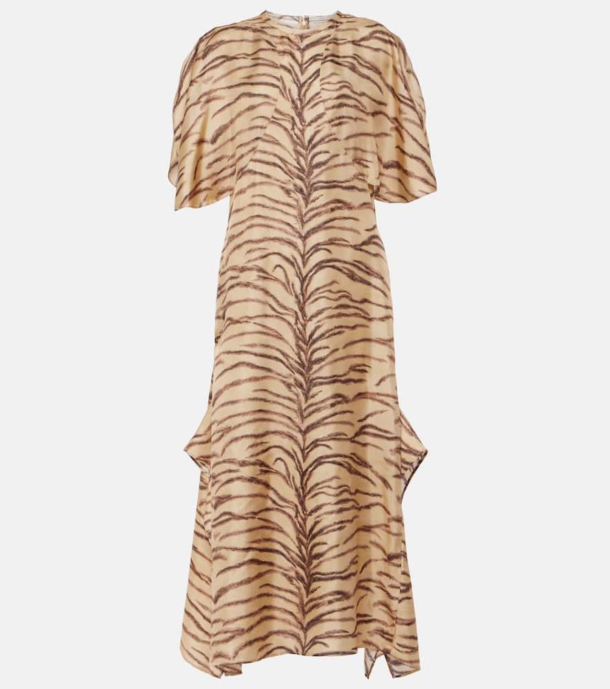 stella mccartney printed silk midi dress