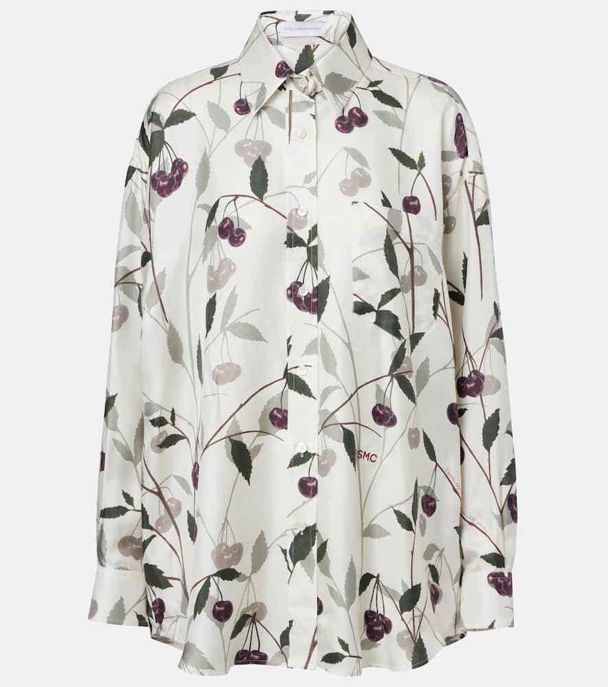 stella mccartney printed silk twill shirt
