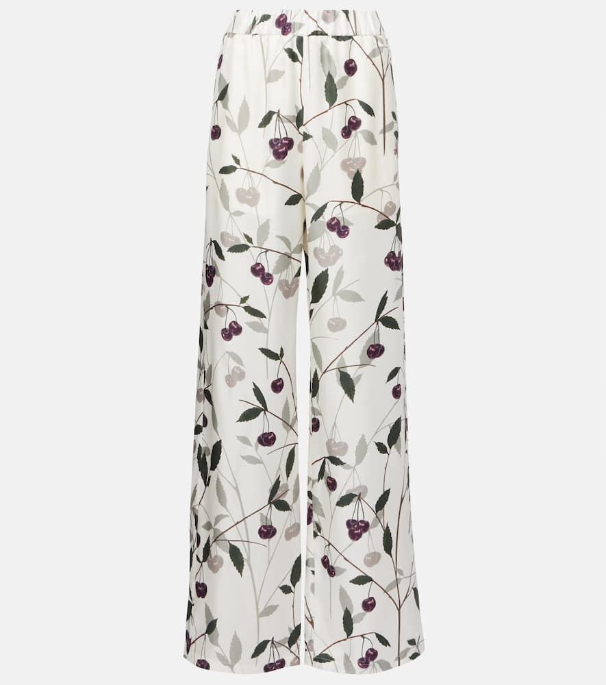 stella mccartney printed silk twill wide