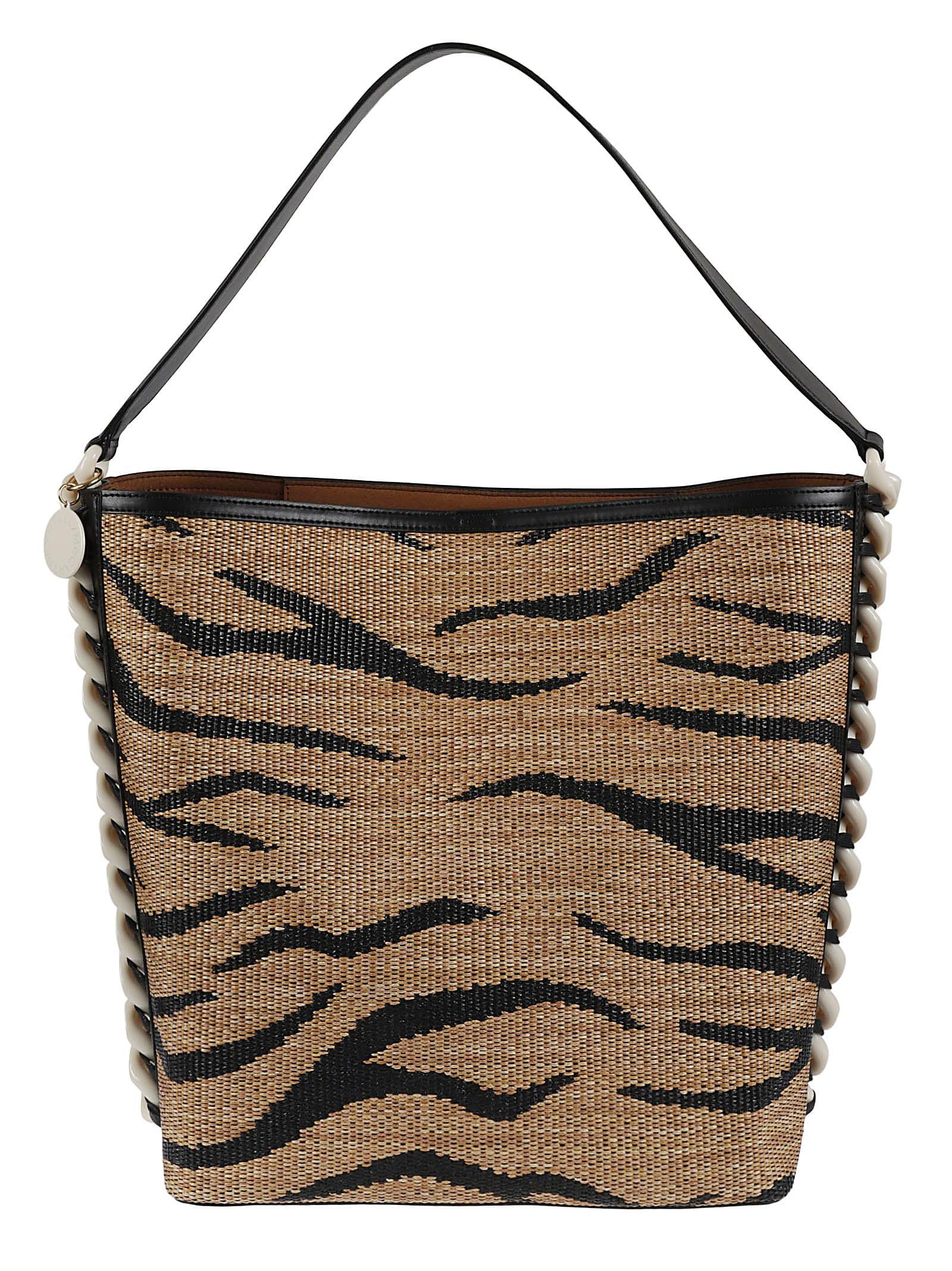 stella mccartney raffia jacquard tote