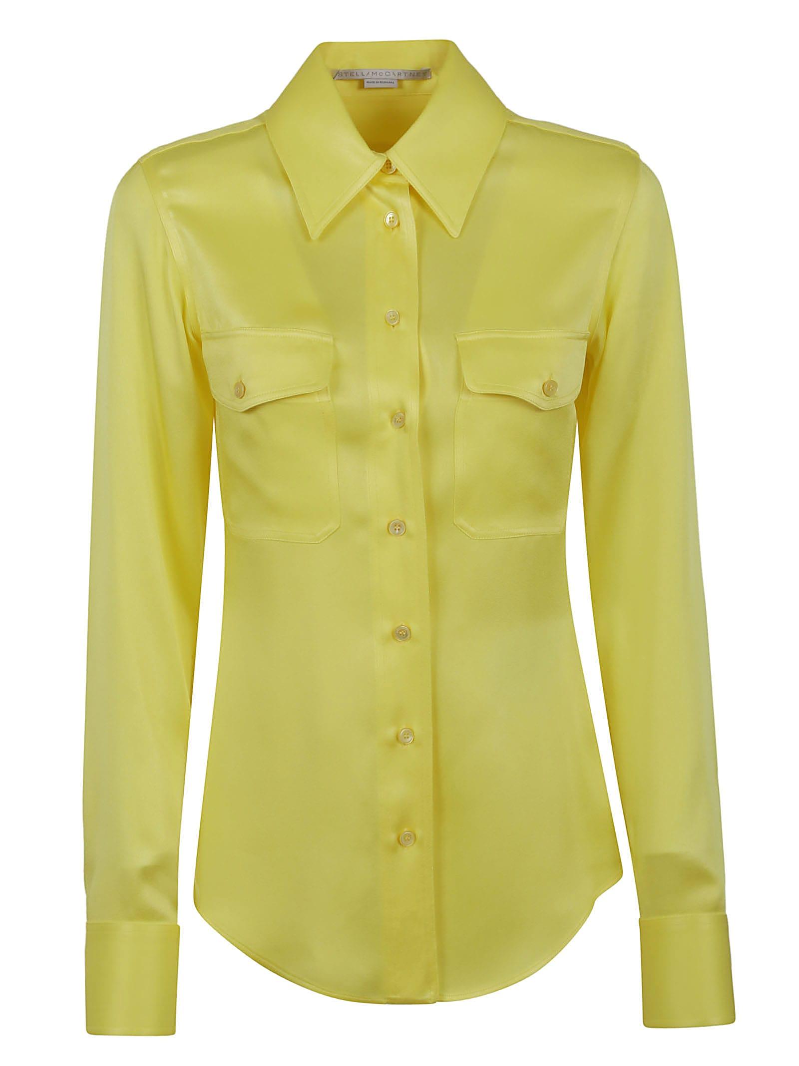 stella mccartney satin shirt with double pocket