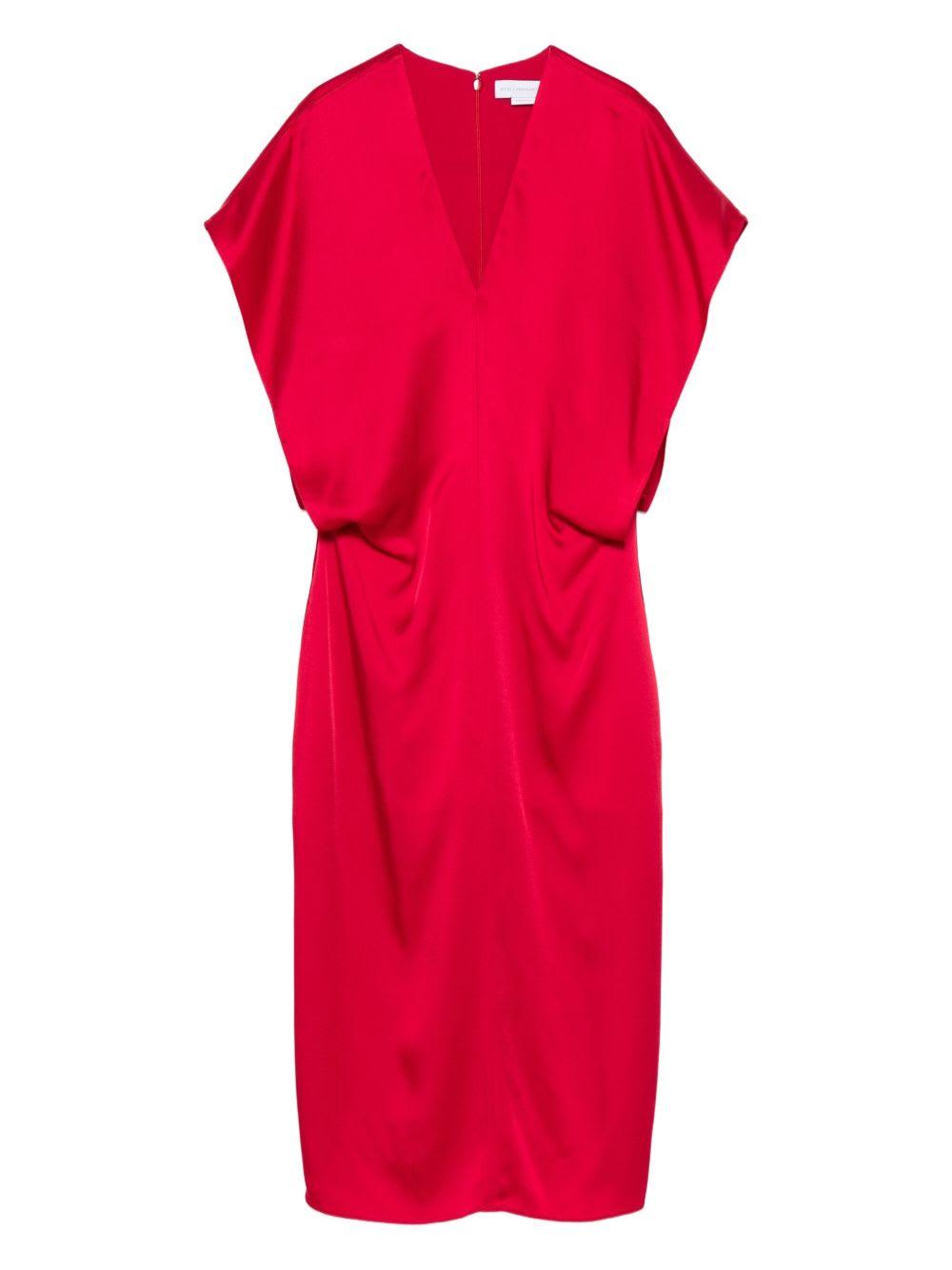 stella mccartney satin v-necked midi dress