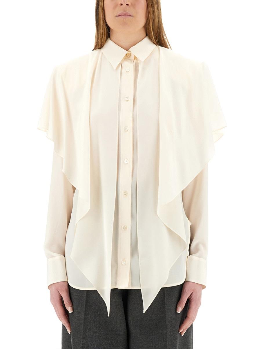 stella mccartney semi-transparent shirt with layered panel