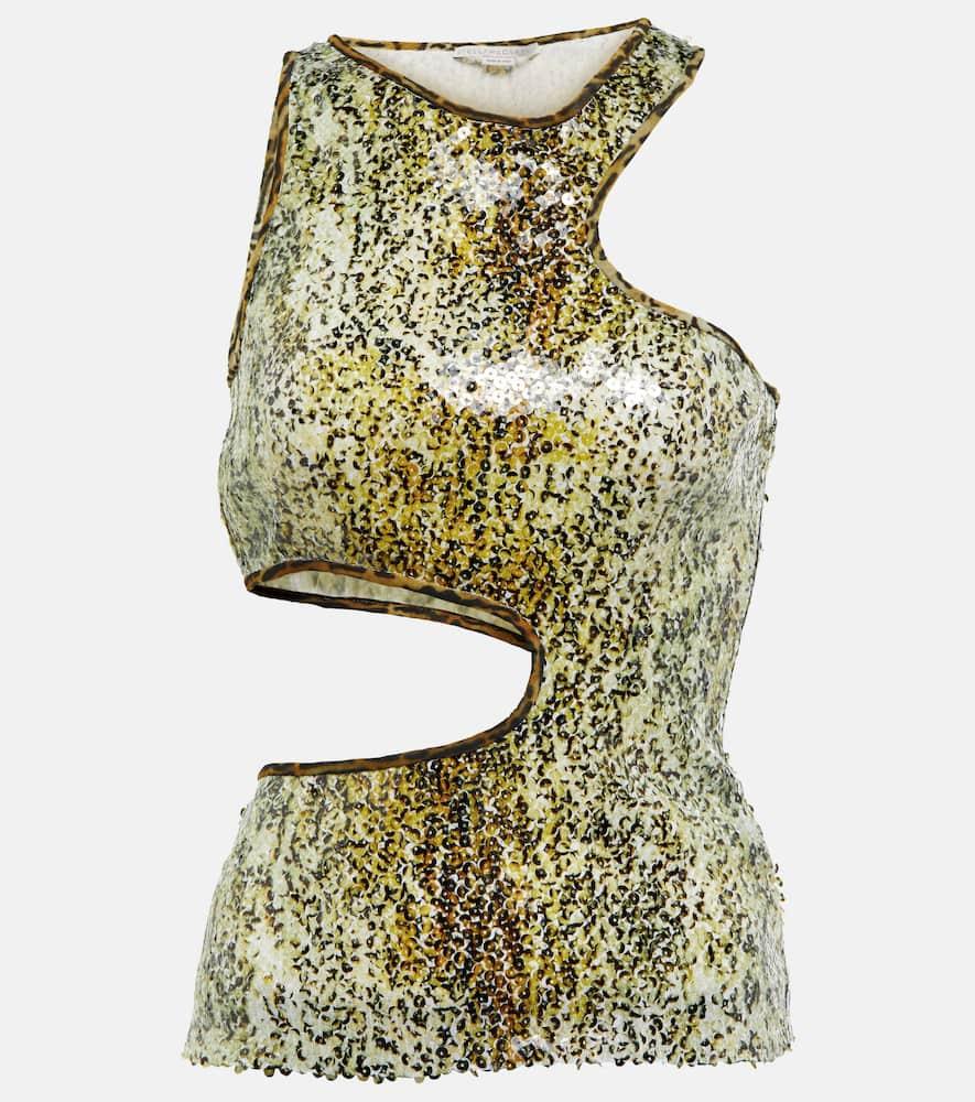 stella mccartney sequined cutout tank top