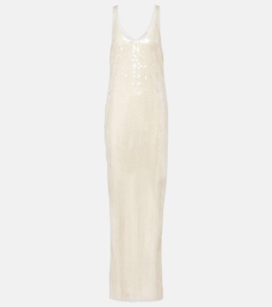 stella mccartney sheer sequined maxi dress