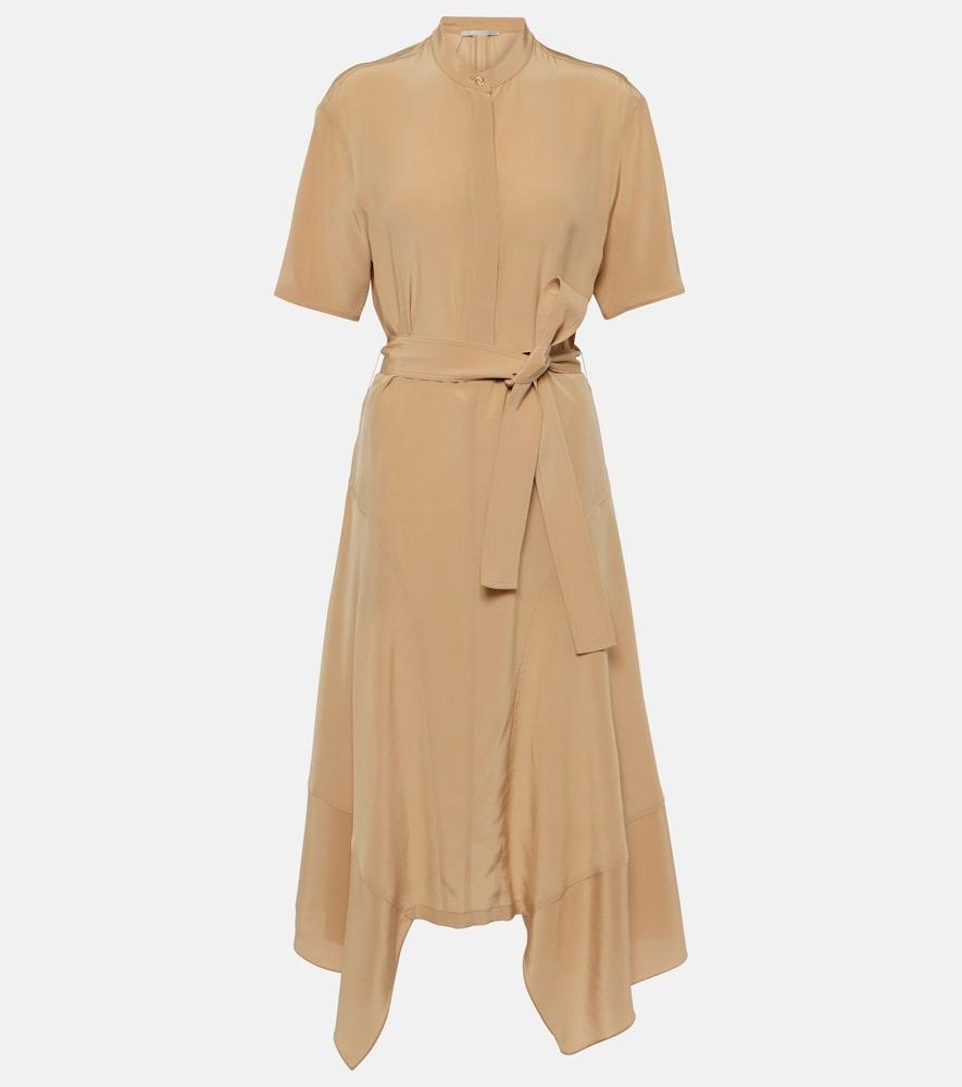 stella mccartney silk crêpe de chine shirt dress