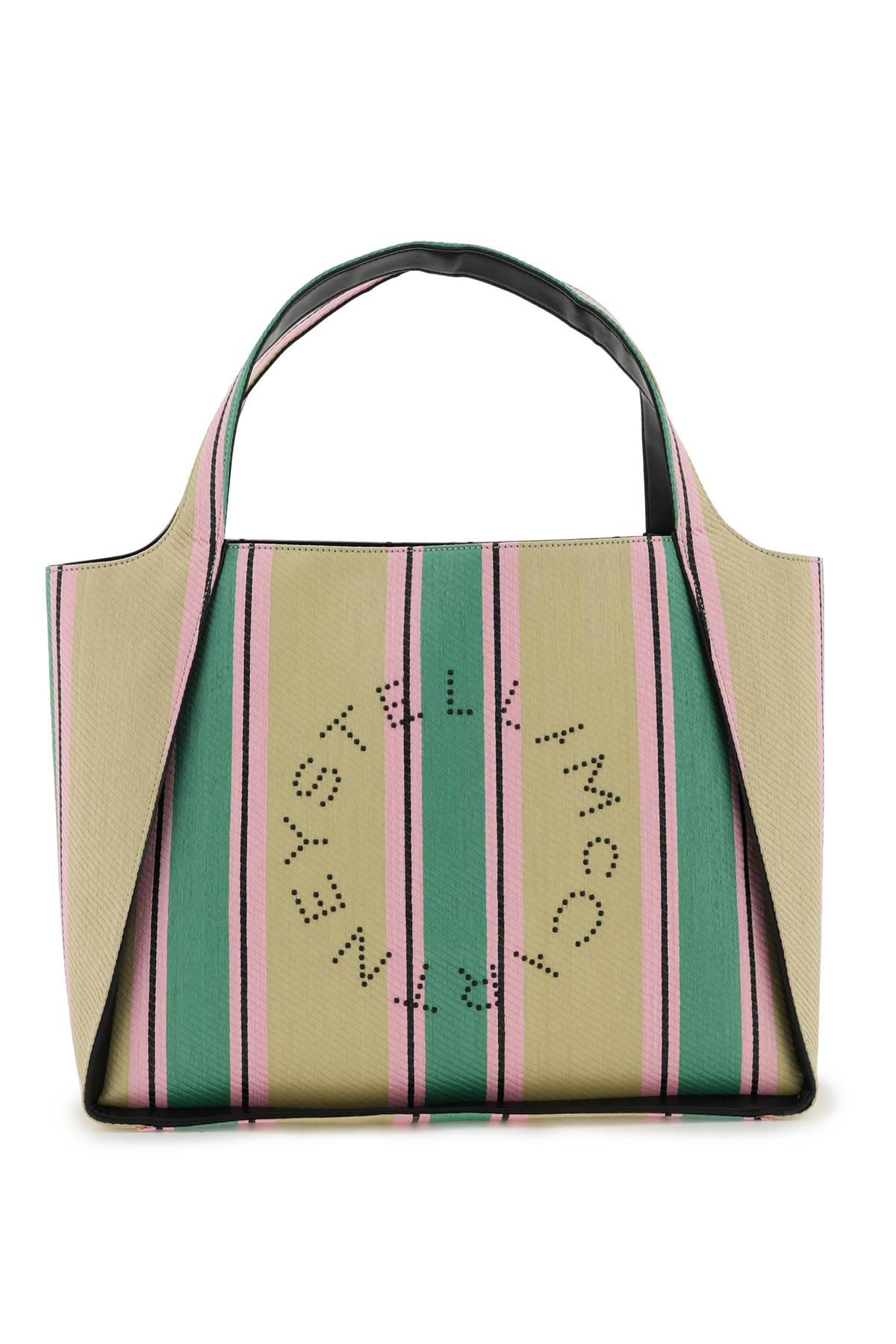 stella mccartney stella logo raffia tote bag