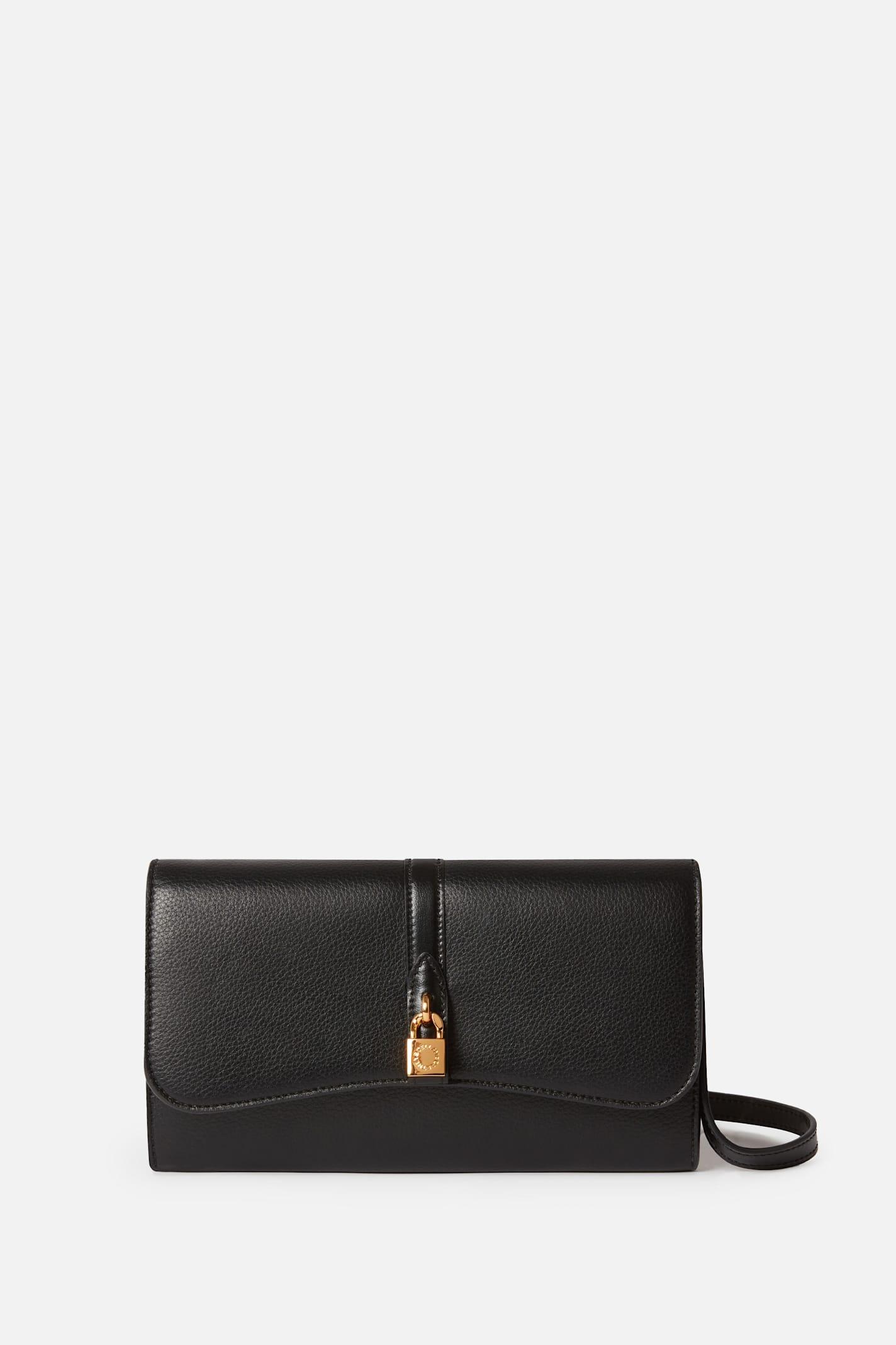 stella mccartney stella ryder wallet with strap embossed grainy eco alter mat - murraya + vegea