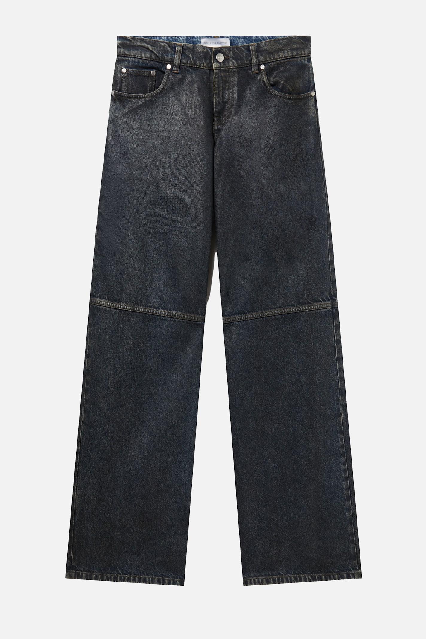 stella mccartney straight-leg denim jeans with faded panels