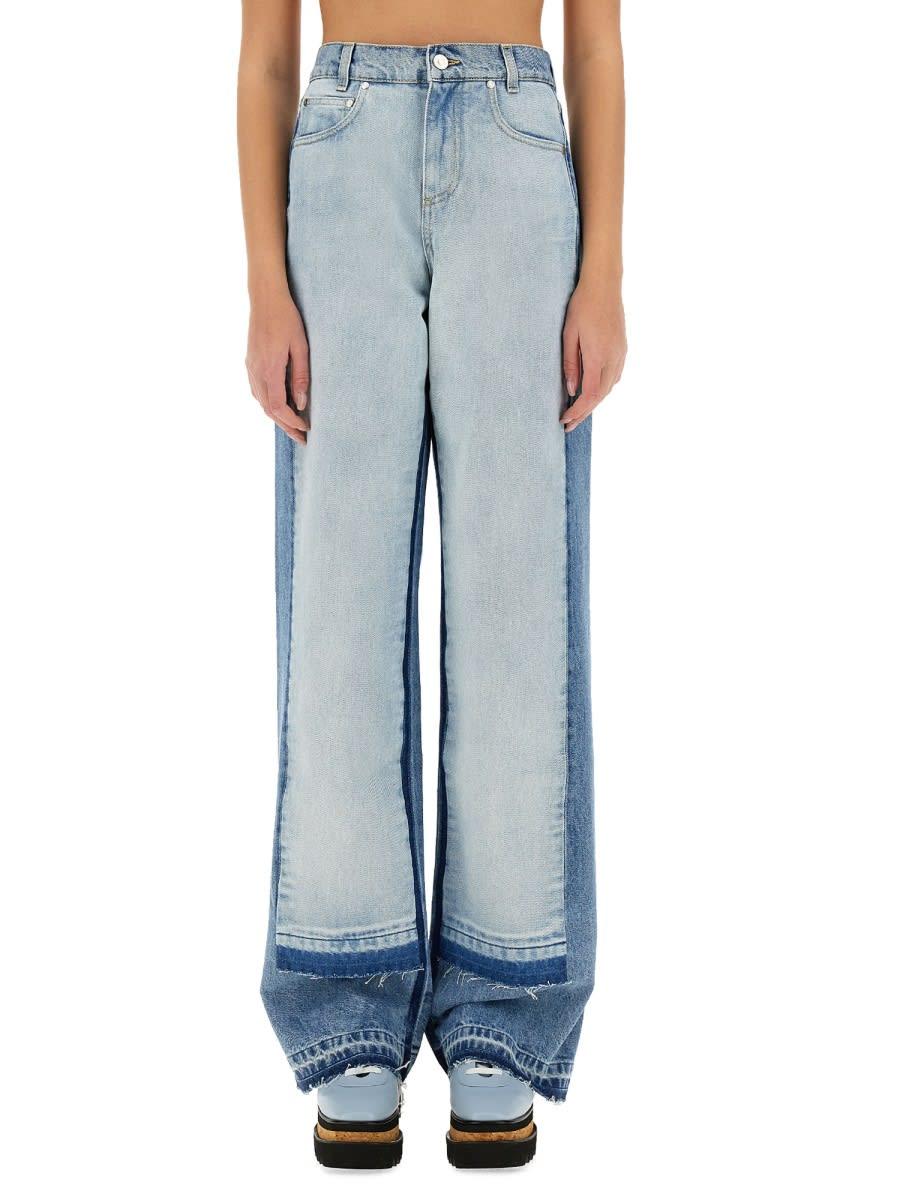 stella mccartney straight-leg jeans with contrasting panels