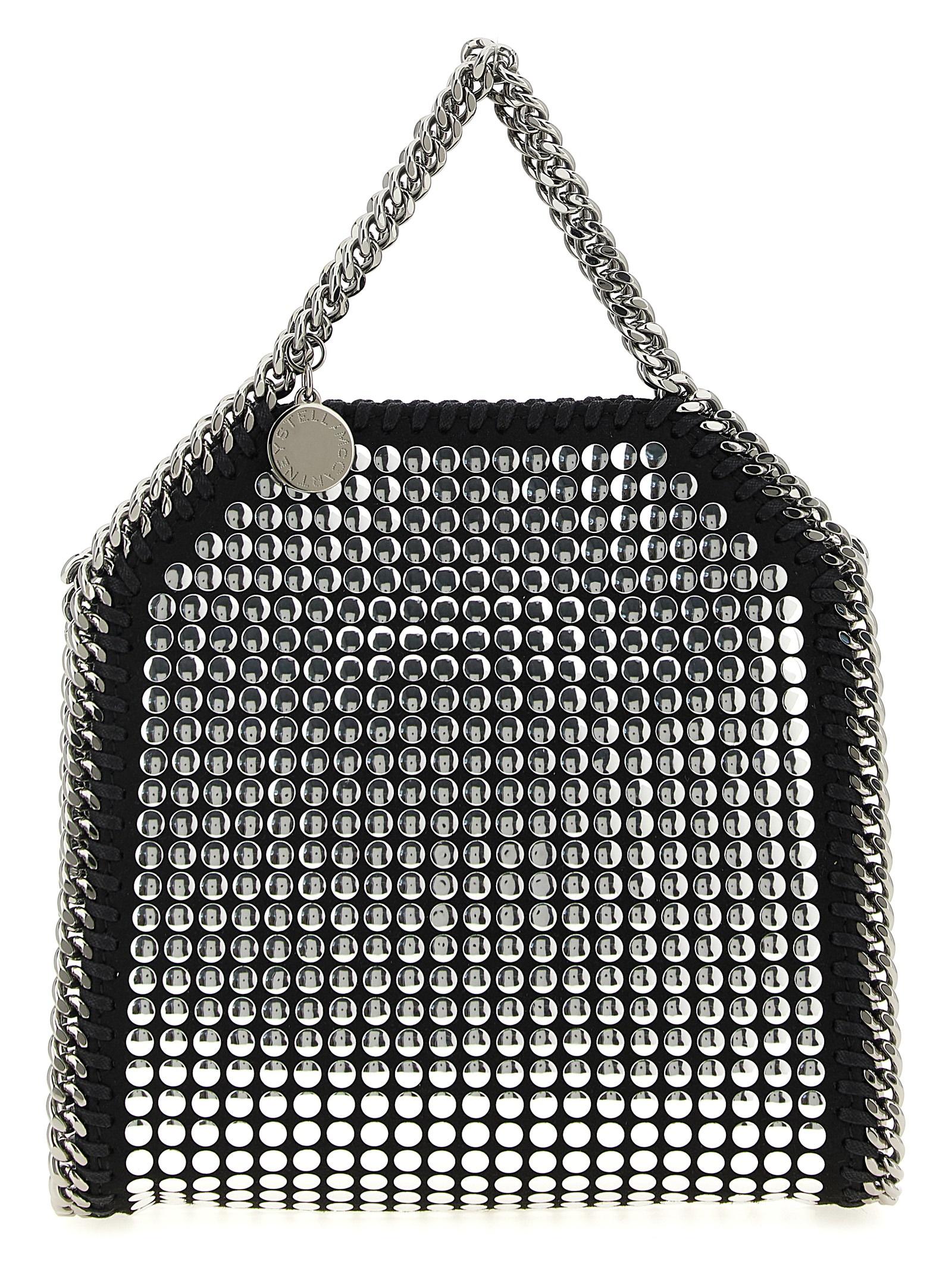 stella mccartney tiny falabella handbag black polyamide hand bags - women
