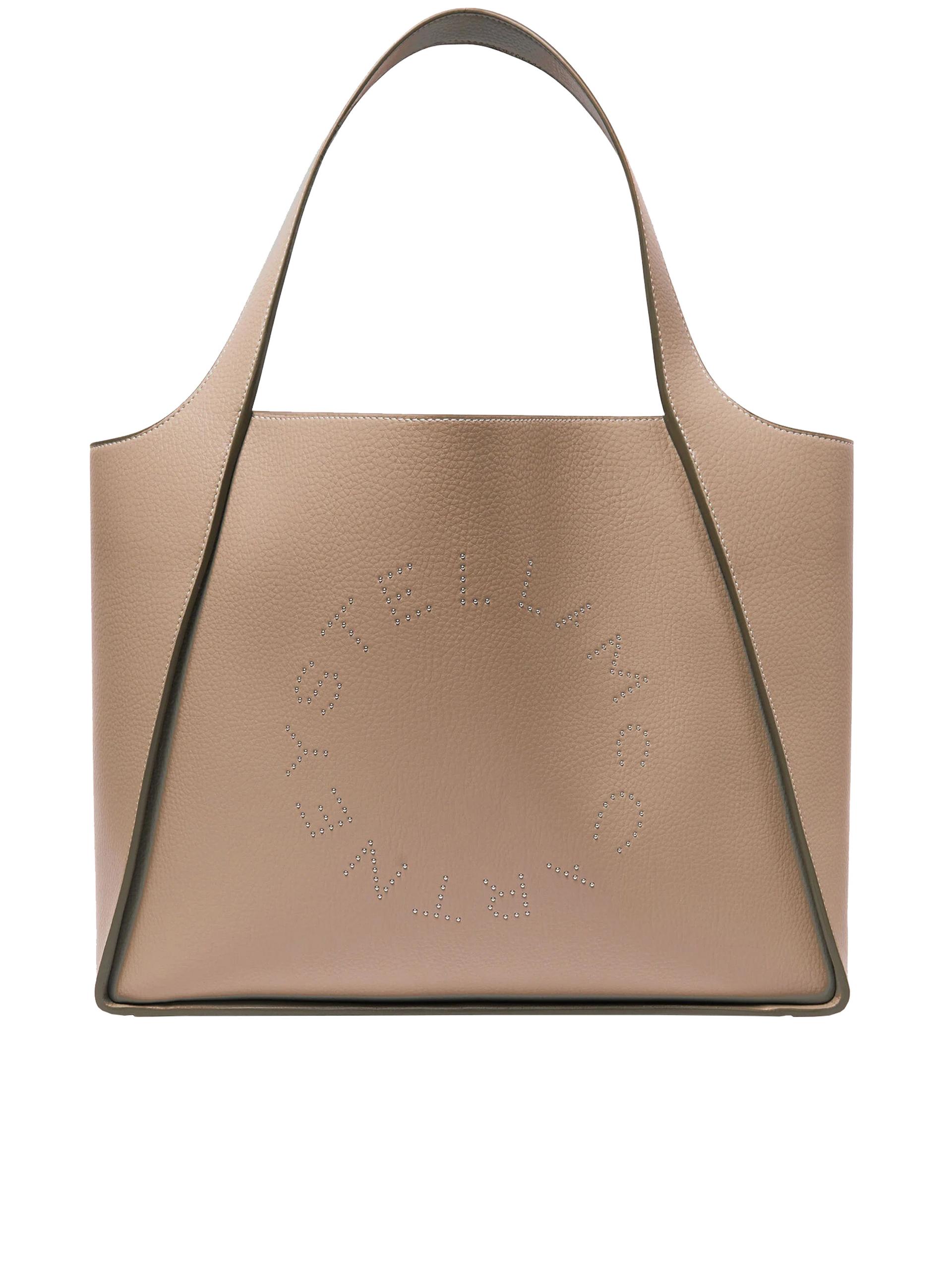 stella mccartney tote bag embossed grainy green pu pa borsa - women