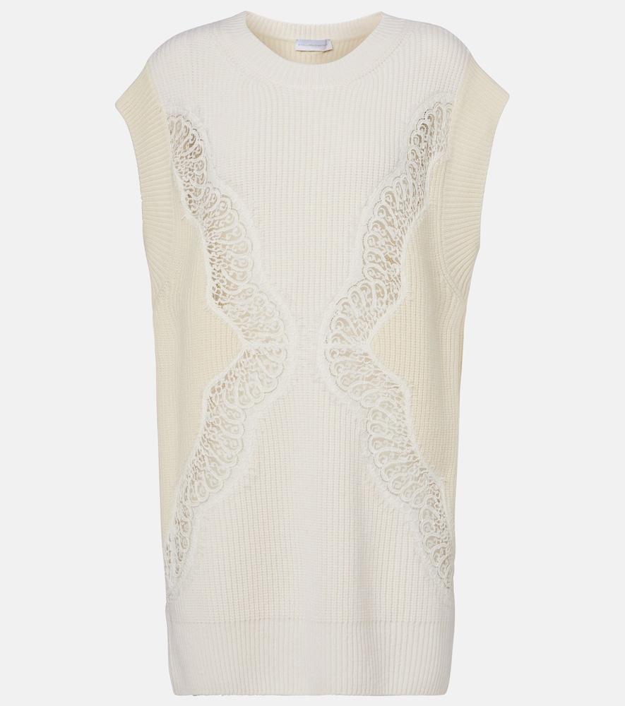 stella mccartney virgin wool lace sweater vest
