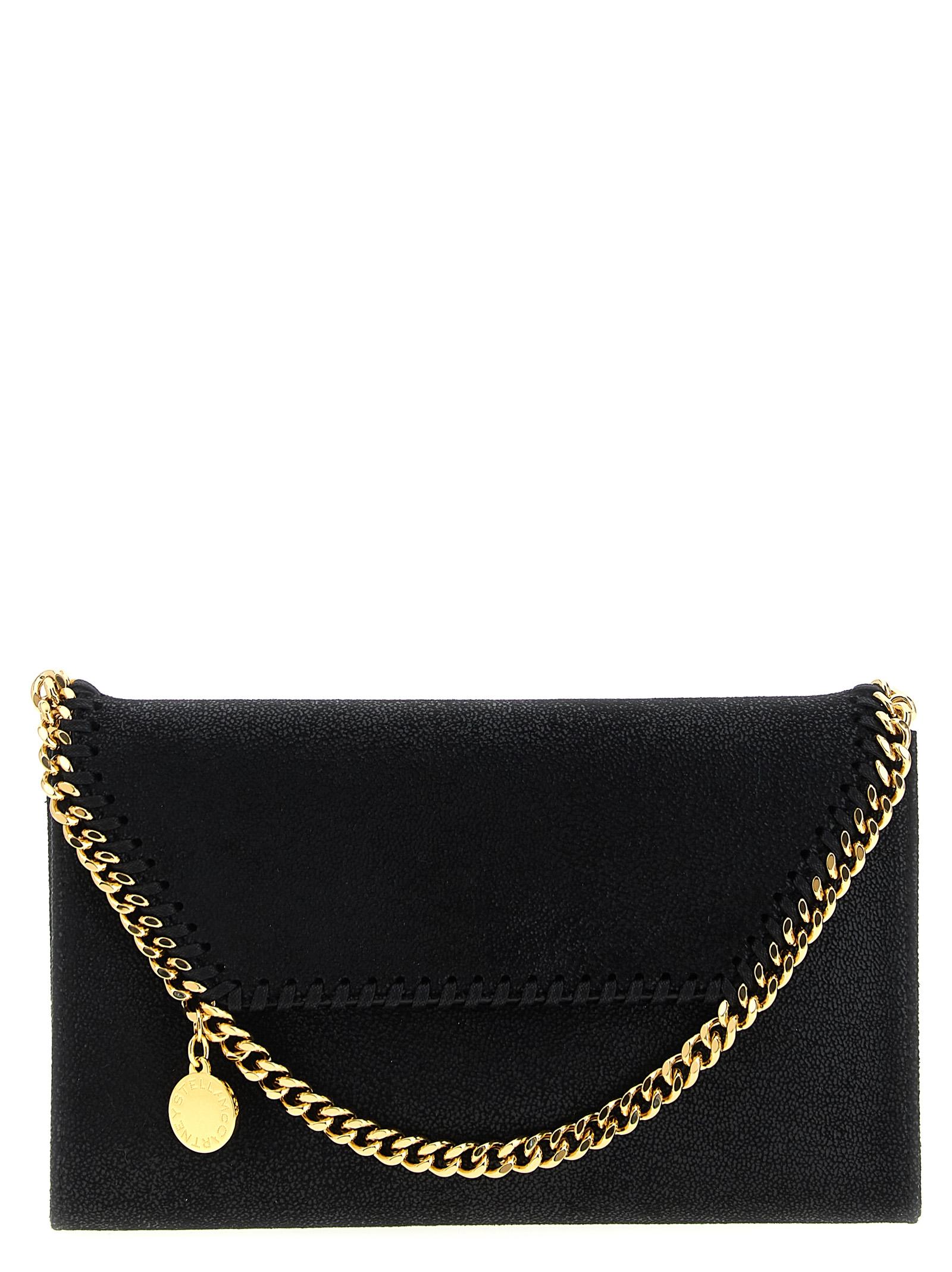 stella mccartney wallet on chain falabella black wallets, card holders - women