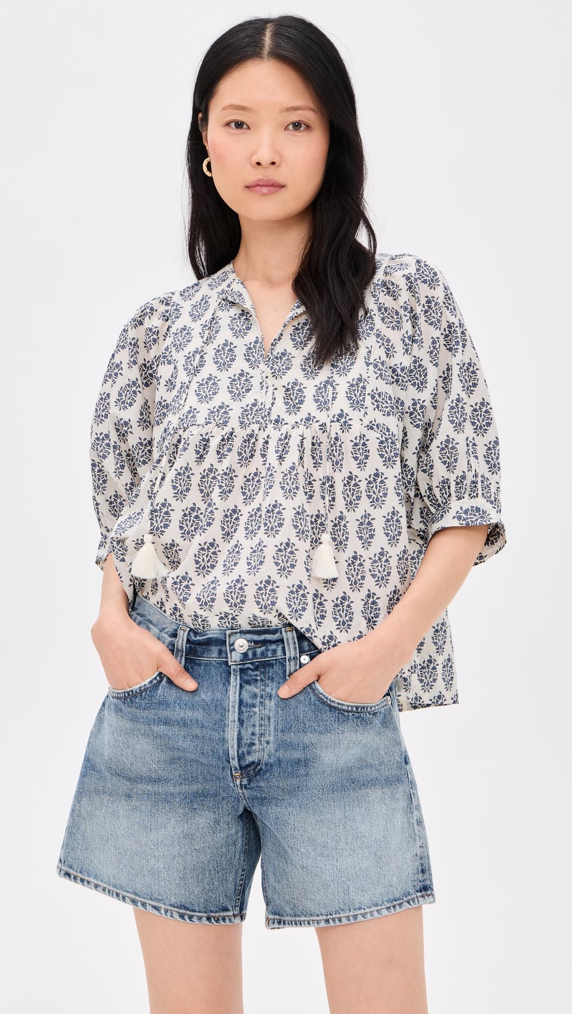 steph indigo meadow top
