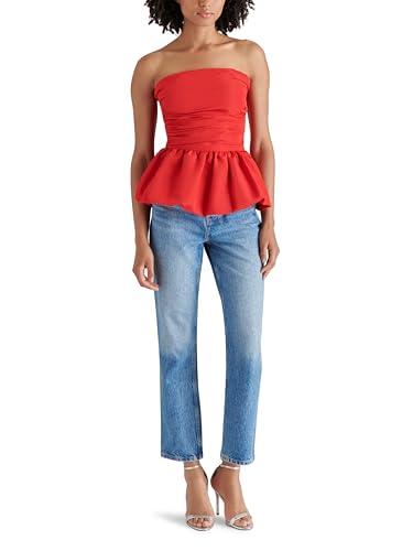 steve madden apparel women's amari top, red, large
