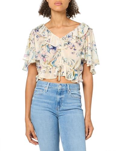 steve madden apparel women's brighton top, cream, small