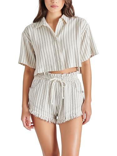 steve madden apparel women's cali top, cream, x-small