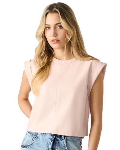 steve madden apparel women's cat top, rose taupe