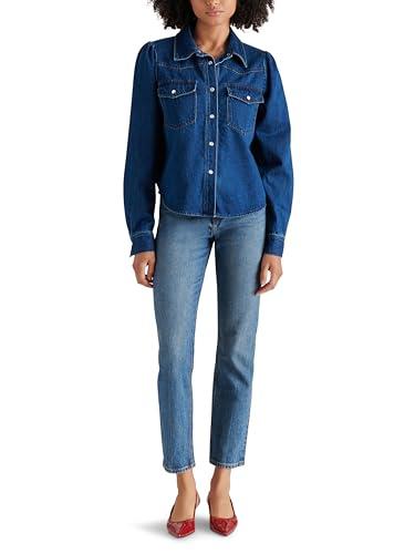 steve madden apparel women's charley top, blue, x-large