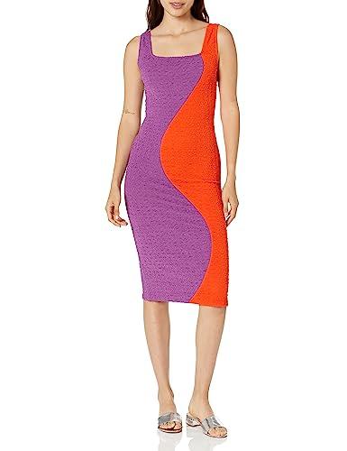 steve madden apparel women's cheryl dress, red orange, medium