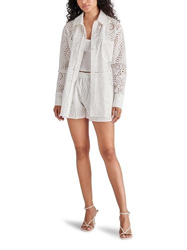 steve madden apparel women's cornelia top, cloud, x-small