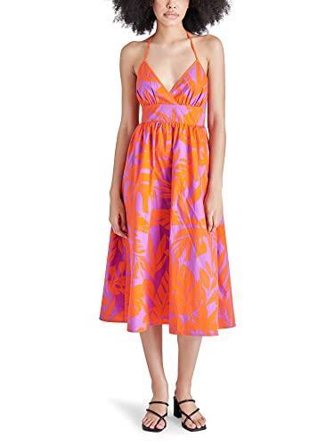 steve madden apparel women's denise dress, red orange, medium