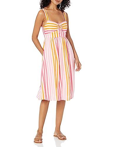 steve madden apparel women's deyvani dress, multi stripe, 6
