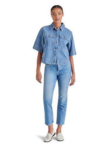 steve madden apparel women's eliana top, medium blue