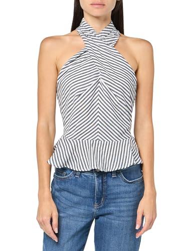 steve madden apparel women's kosta top, navy stripe, medium