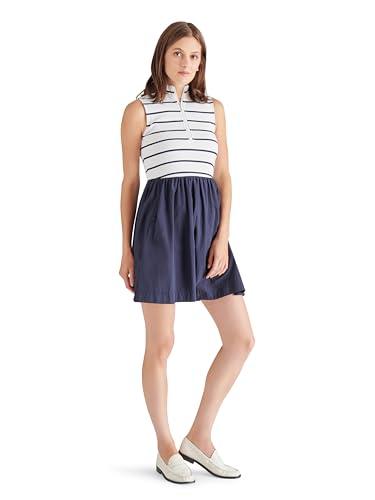 steve madden apparel women's lyon dress, navy stripe